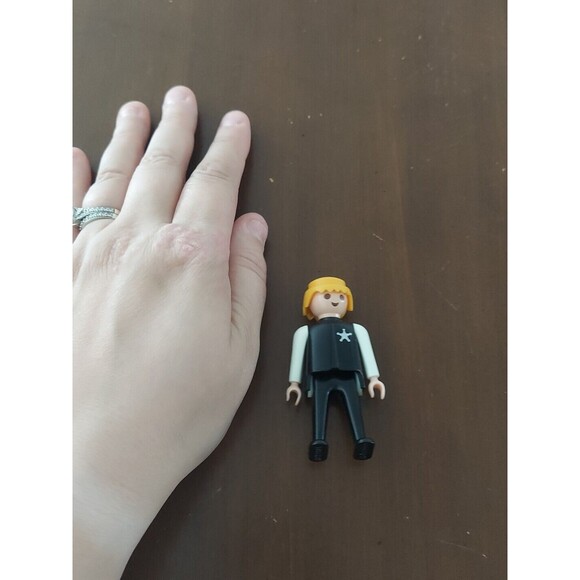 Vintage Geobra Playmobil 1974 Sheriff Figurine with Cape Vtg Minifig Missing Hat - Picture 5 of 7